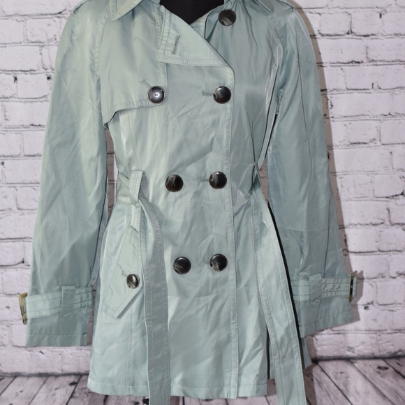 JONES NEW YORK Women's Hooded Double Breasted Belted Button Trench Coat Petite M - Picture 3 of 13